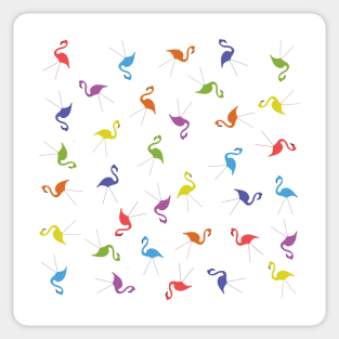 A Rainbow of Flamingos Sticker